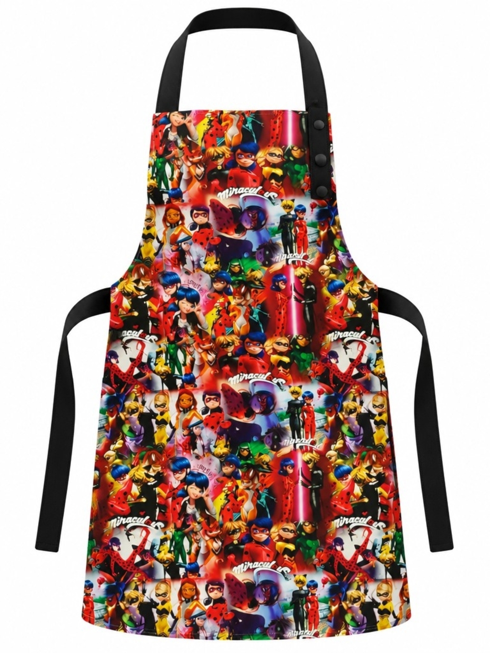 Kids Canvas Apron %100 Cotton Canvas Miraculous Ladybug Print Size 8-12 Years